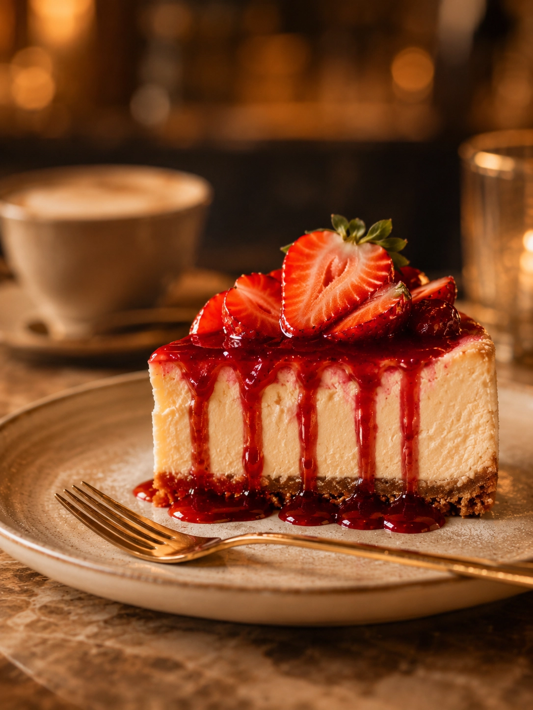 Albina Çilekli Cheesecake cafe tedarik sunumu