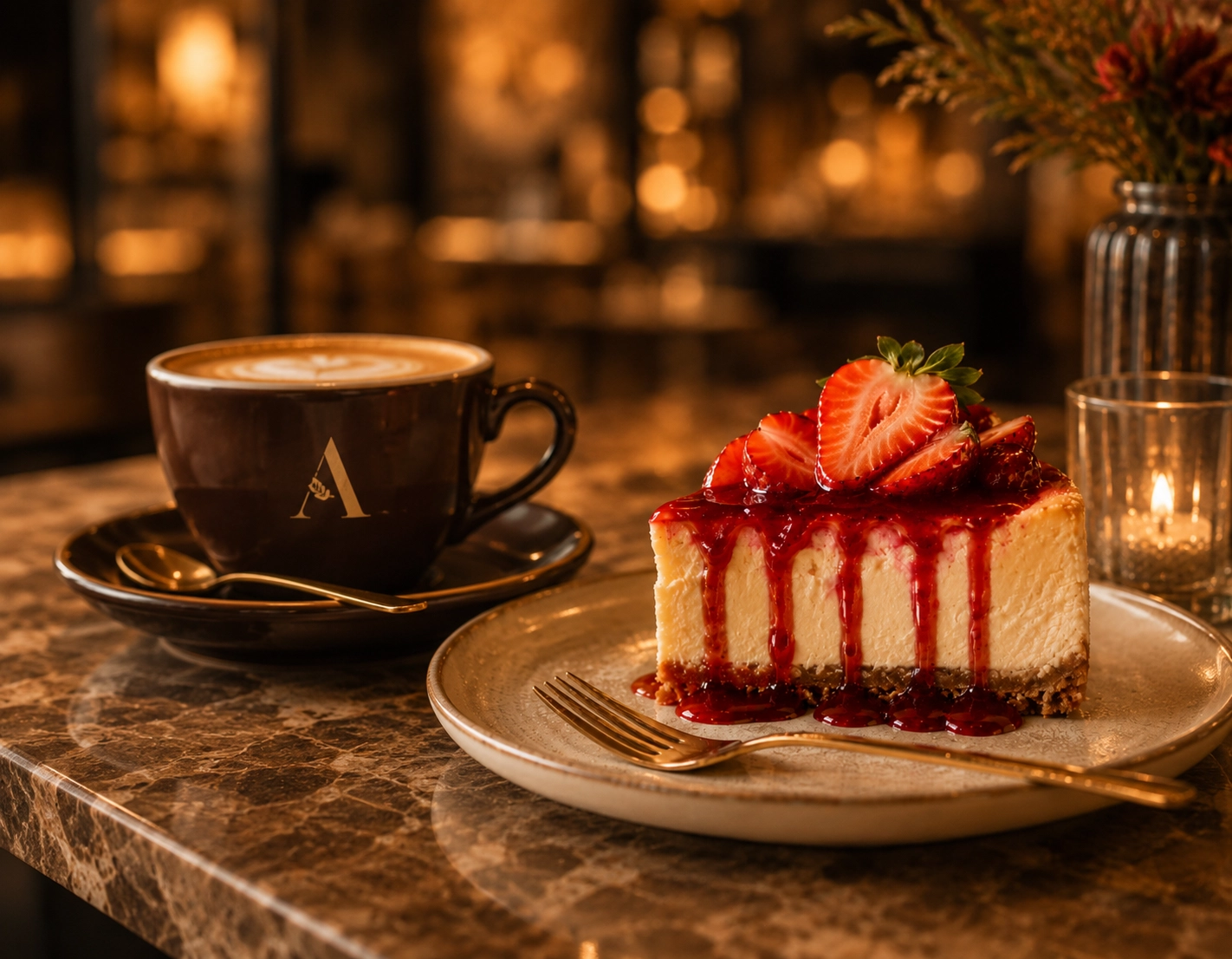 Albina kahve fincanı ve cheesecake ile WhatsApp işbirliği iletişim alanı