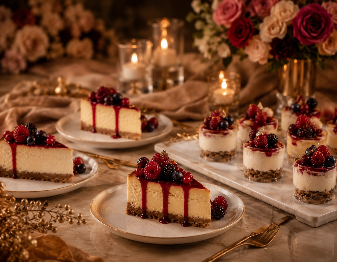 Albina Cheesecake Dilim Servisi catering sunumu