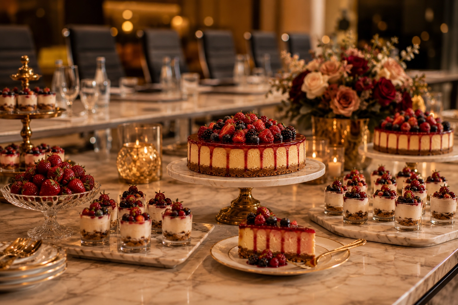 Albina kurumsal etkinlik cheesecake sunumu