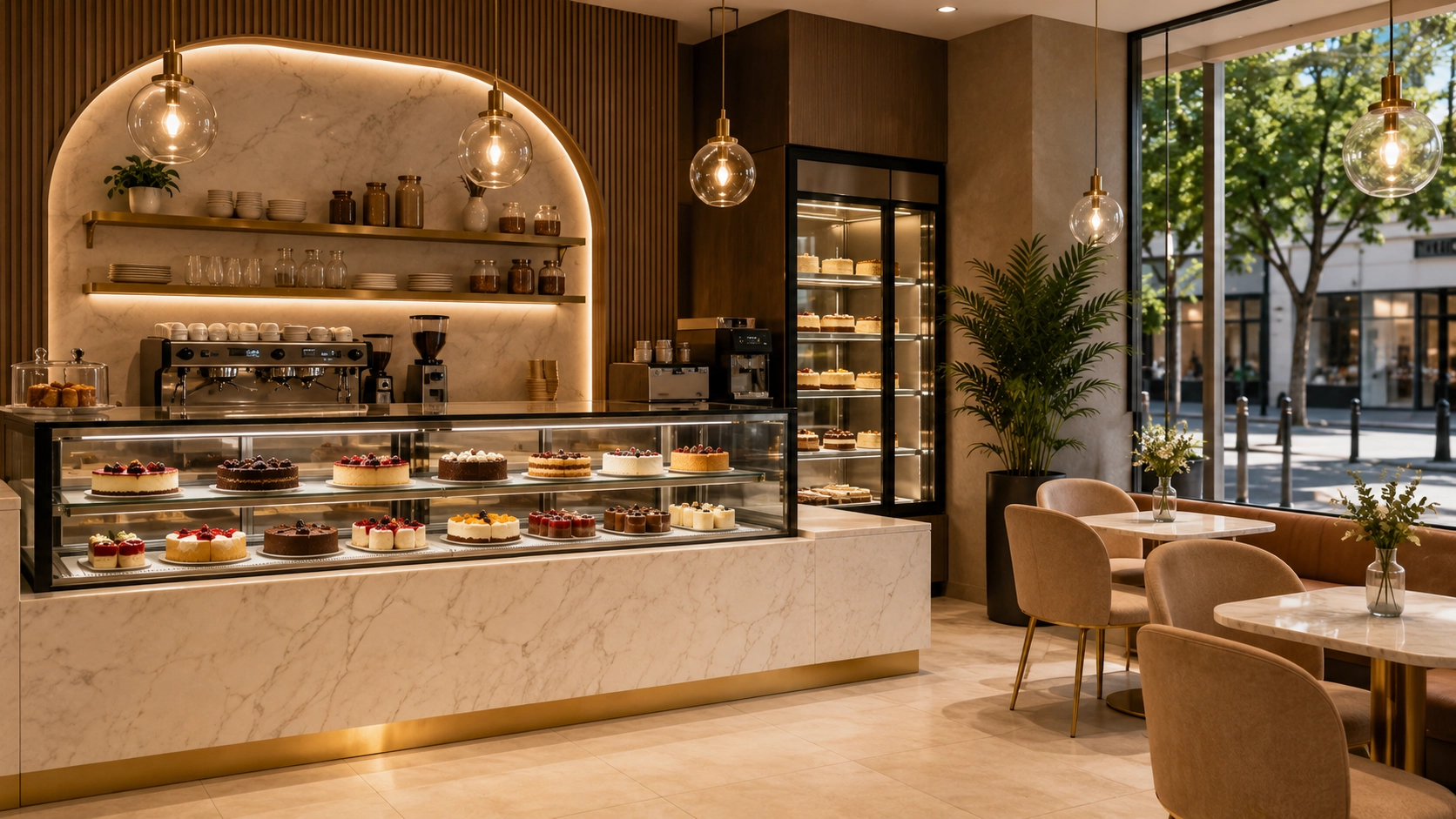 Albina Cheesecake butik mağaza oturma alanı