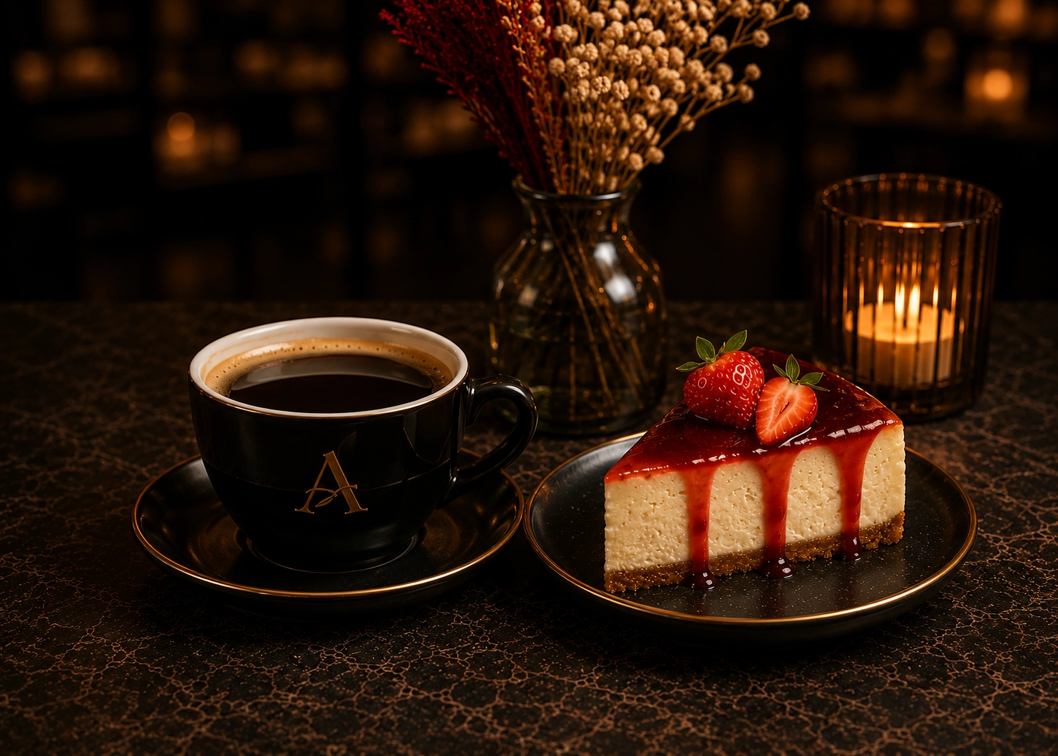 Americano + Çilekli Cheesecake